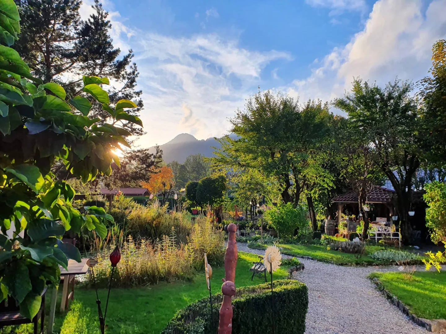 Garten Fewo Goller Blick auf Brauneck